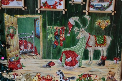 Декор предметов, Интерьер Декупаж, Коллаж: Ключницы, панно и колодец Материал природный Новый год. Фото 18