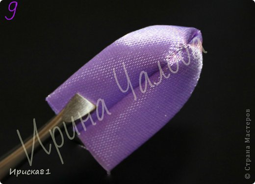  Мастер-класс Цумами Канзаши: Будем делать крокусы? МК крокусов из ткани в технике Канзаши Ленты. Фото 10