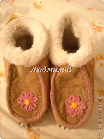  Мастер-класс Шитьё: Домашние тапочки и следки-своими руками. Реставрируем  старые тапочки.. Фото 11