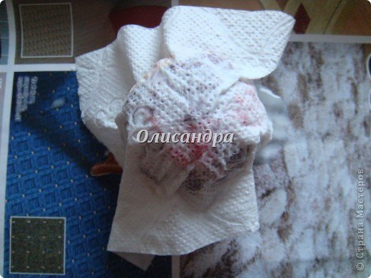  Бонсай, топиарий, Мастер-класс, Поделка, изделие Бумагопластика, Гофротрубочки, Торцевание: Дерево из розовых и желтых роз...МК Клей, Салфетки. Фото 7
