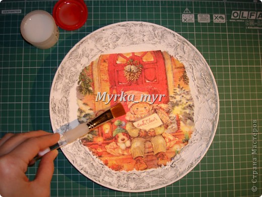Мастер-класс, Поделка, изделие Декупаж: Новогодняя тарелка. Обещанный МК. Краска, Салфетки Новый год. Фото 16 Мастер-класс, Поделка, изделие Декупаж: Новогодняя тарелка. Обещанный МК. Краска, Салфетки Новый год. Фото 16