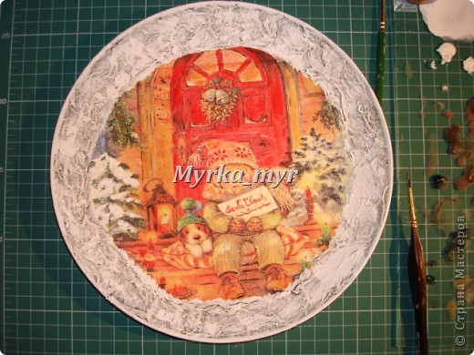Мастер-класс, Поделка, изделие Декупаж: Новогодняя тарелка. Обещанный МК. Краска, Салфетки Новый год. Фото 18 Мастер-класс, Поделка, изделие Декупаж: Новогодняя тарелка. Обещанный МК. Краска, Салфетки Новый год. Фото 18