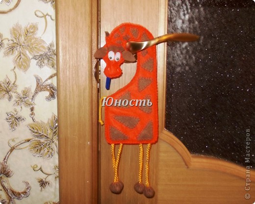  Интерьер, Мастер-класс Шитьё: Табличка на дверь ЖИРАФ МК Ткань. Фото 1