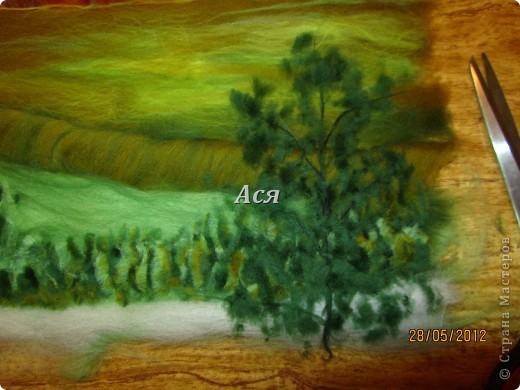 Картина из шерсти "Долина на закате" Img_1146