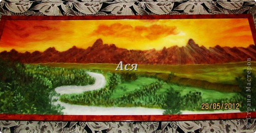Картина из шерсти "Долина на закате" Img_1172.1