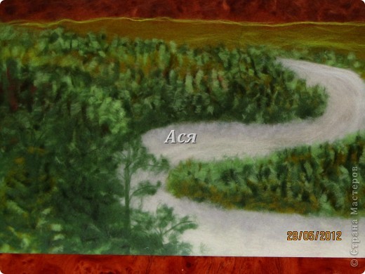 Картина из шерсти "Долина на закате" Img_1177