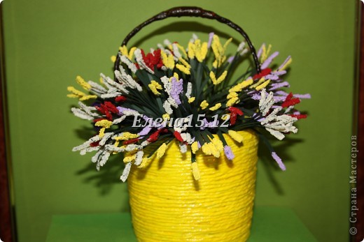 Мастер-класс, Поделка, изделие Аппликация из скрученных жгутиков, Бумагопластика, Квиллинг: Ведёрки с цветами и МК Бумага, Краска, Крупа, Материал бросовый, Проволока, Салфетки. Фото 6 Мастер-класс, Поделка, изделие Аппликация из скрученных жгутиков, Бумагопластика, Квиллинг: Ведёрки с цветами и МК Бумага, Краска, Крупа, Материал бросовый, Проволока, Салфетки. Фото 6