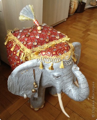  Мастер-класс Папье-маше: Слон-сундучок Бумага газетная. Фото 16