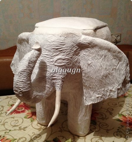  Мастер-класс Папье-маше: Слон-сундучок Бумага газетная. Фото 8