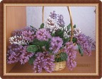 Бисероплетение: Корзина сирени