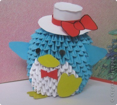 Мастер-класс Поделка изделие Оригами китайское модульное МК пингвин Бумага фото 22