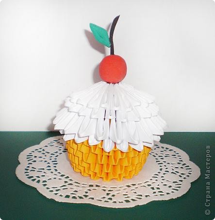 Мастер-класс Оригами китайское модульное Фруктово-ягодные пироженки к чаю Бумага фото 3