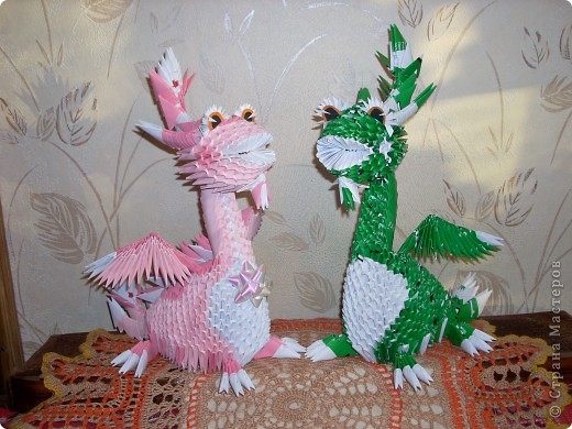 Мастер-класс Новый год Оригами китайское модульное Динозаврик Бумага фото 29