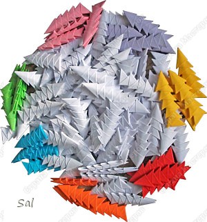 Мастер-класс Поделка изделие Оригами китайское модульное Ваза Радужный Ёж Бумага фото 2