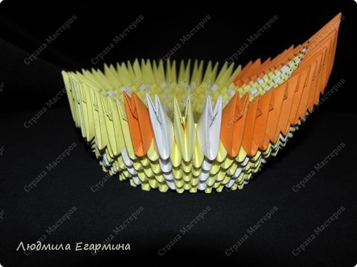 Мастер-класс Поделка изделие Пасха Оригами китайское модульное Пасхальная курочка Ряба Бумага фото 10