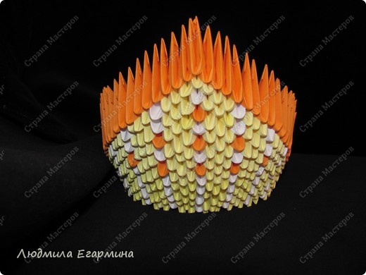 Мастер-класс Поделка изделие Пасха Оригами китайское модульное Пасхальная курочка Ряба Бумага фото 13