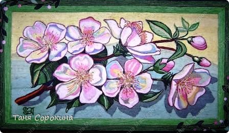 Картина панно рисунок Цвет вишни Картина Пейп-арт Салфетки фото 1