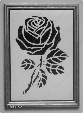 Картина панно рисунок Вырезание Роза Бумага фото 1