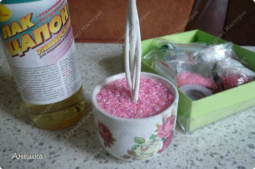 Бонсай топиарий Мастер-класс Вязание спицами Декупаж Зефирный топиарий Бисер Булавка английская Гипс Материал природный Пряжа Салфетки фото 4