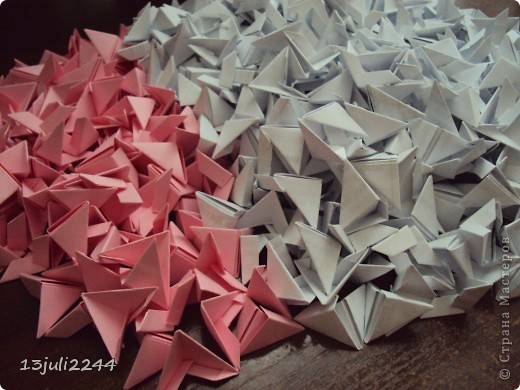 Мастер-класс Поделка изделие День рождения Оригами китайское модульное МК КОШЕЧКА Бумага Клей фото 2