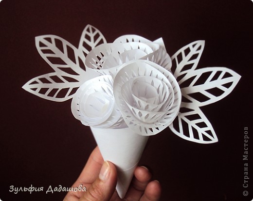 Мастер-класс 8 марта День матери Бумагопластика Вырезание МК Букетик для мамы Бумага фото 1