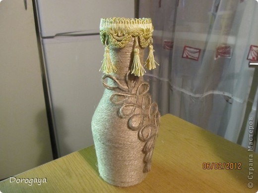 Как сделать вазу из шпагата своими руками