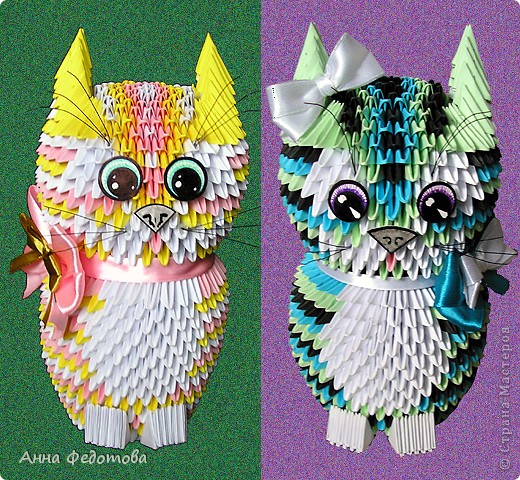 Мастер-класс Оригами китайское модульное Цветные котики из модулей Бумага фото 2