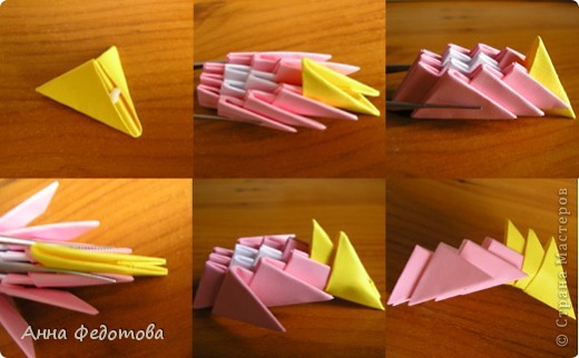 Мастер-класс 8 марта Оригами китайское модульное Космеи цветы из модулей Бумага фото 3