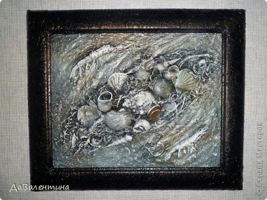 Картина панно рисунок Мастер-класс Коллаж Коллаж в технике терра Мастер-класс Морское дно с креветками Материал природный фото 1