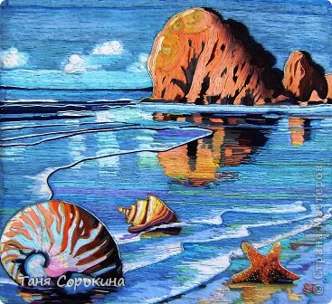 Картина панно рисунок Бумагопластика Мечта о море Пейп-арт Салфетки фото 1
