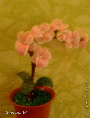 Бисероплетение - Орхидея Розовый Гламур из бисера.