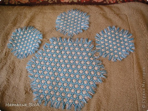 Интерьер Мастер-класс Плетение Салфетка Ромашка и маленький МК Нитки фото 20