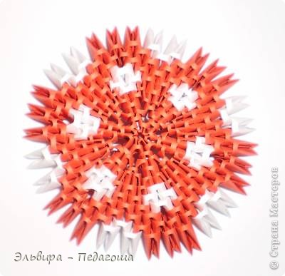Мастер-класс Поделка изделие Оригами китайское модульное Мухоморчик Бумага фото 35