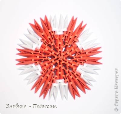 Мастер-класс Поделка изделие Оригами китайское модульное Мухоморчик Бумага фото 29