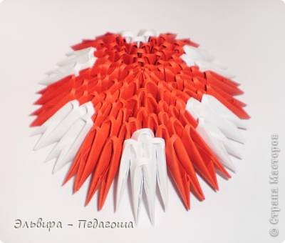 Мастер-класс Поделка изделие Оригами китайское модульное Мухоморчик Бумага фото 30