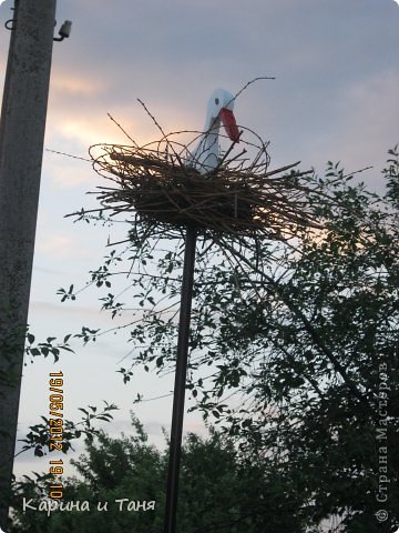 Декоративное гнездо для аиста мастер класс