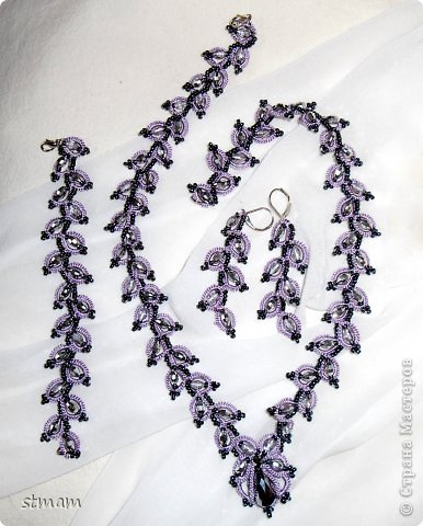 Украшение Фриволите Хрустальный колосок Бисер Бусинки Нитки