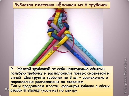 Мастер-класс Плетение МК Плетение из газет Зубчатая плетенка Ёлочка из 6 трубочек Бумага фото 10