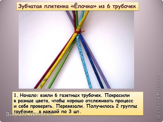 Мастер-класс Плетение МК Плетение из газет Зубчатая плетенка Ёлочка из 6 трубочек Бумага фото 2