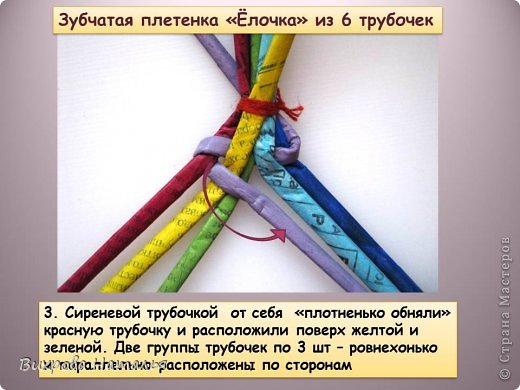 Мастер-класс Плетение МК Плетение из газет Зубчатая плетенка Ёлочка из 6 трубочек Бумага фото 4