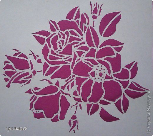 Картина панно рисунок Вырезание роза Бумага фото 2