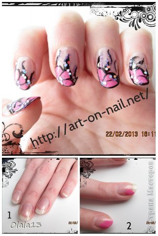Мастер-класс Роспись Мастер-класс дизайна ногтей розовый & черный Краска фото 1