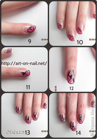 Мастер-класс Роспись Мастер-класс дизайна ногтей розовый & черный Краска фото 3