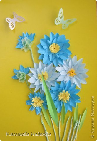 Букет из бумажных цветов для детей