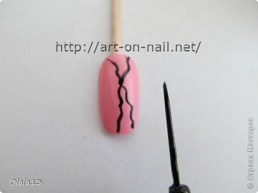 Мастер-класс Роспись Фото-урок дизайна ногтей в розово-черном цвете Бусинки фото 4