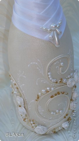 Декор предметов Свадьба Лепка Свадебный набор Белое с золотом Бисер Бусинки Глина Ленты Пластика фото 3