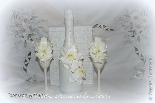 Украшение Свадьба Лепка Свадебные комплект Белые лилии Глина фото 2