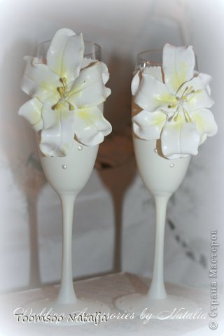 Украшение Свадьба Лепка Свадебные комплект Белые лилии Глина фото 1