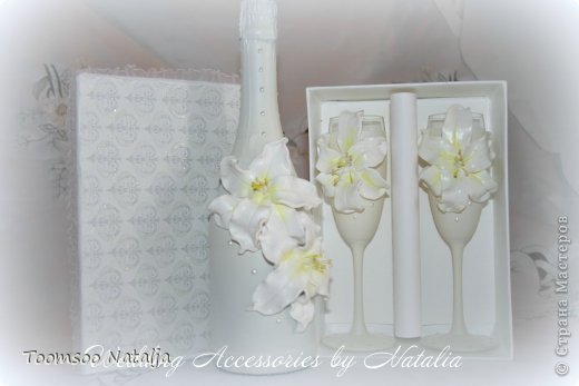 Украшение Свадьба Лепка Свадебные комплект Белые лилии Глина фото 5