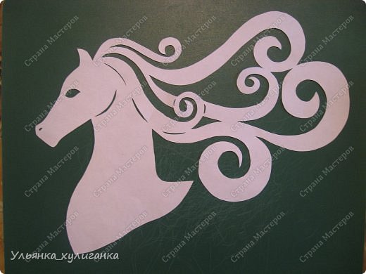 Поделка изделие Новый год Вырезание Лошади кони вытынанки Бумага фото 19